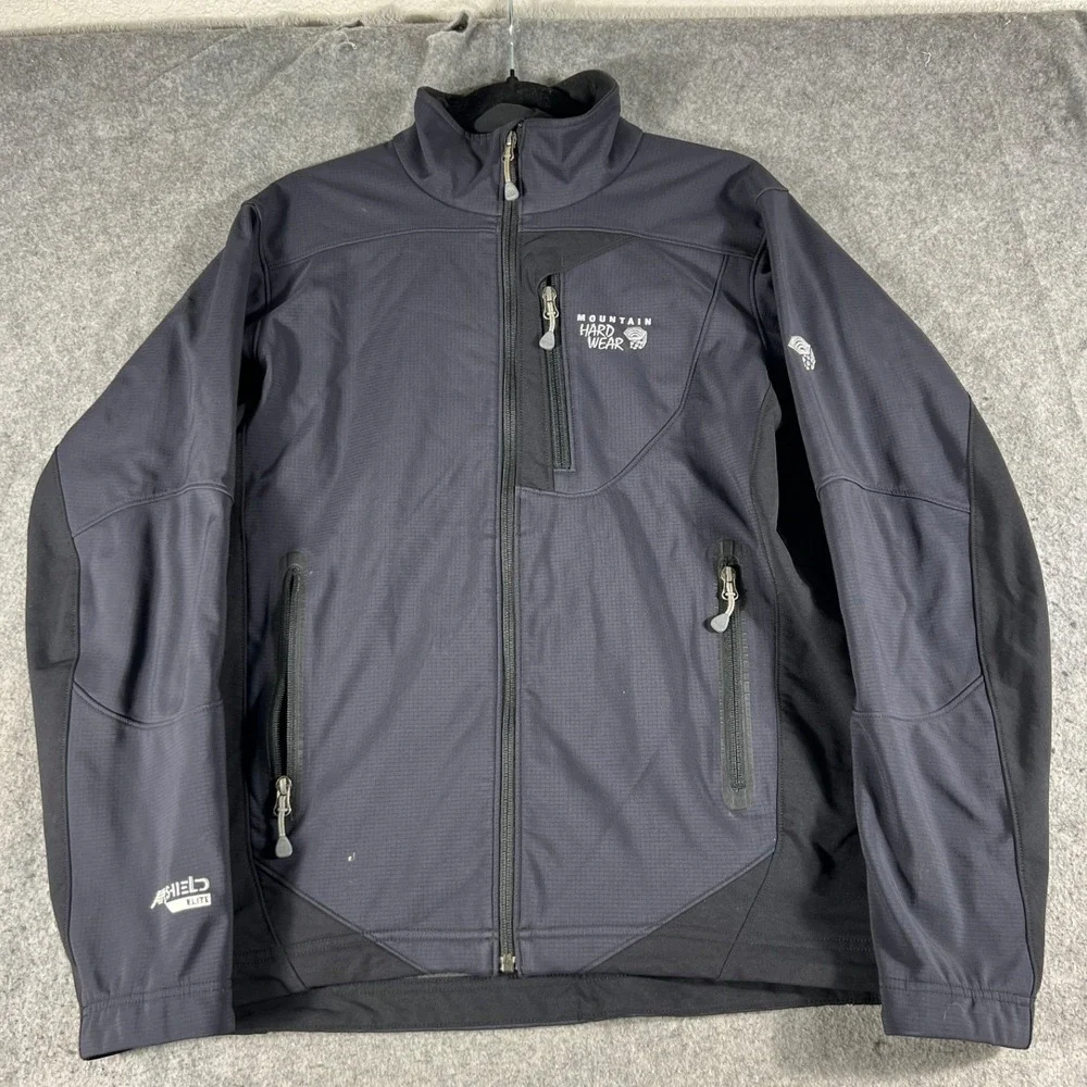 Mountain Hardwear AirShield Elite Windbreaker Jacket Mens Medium Black Hiking